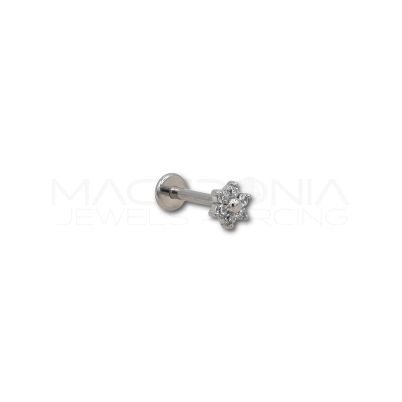 Piercing a Fiore con Zirconi  in acciaio chirurgico 316L