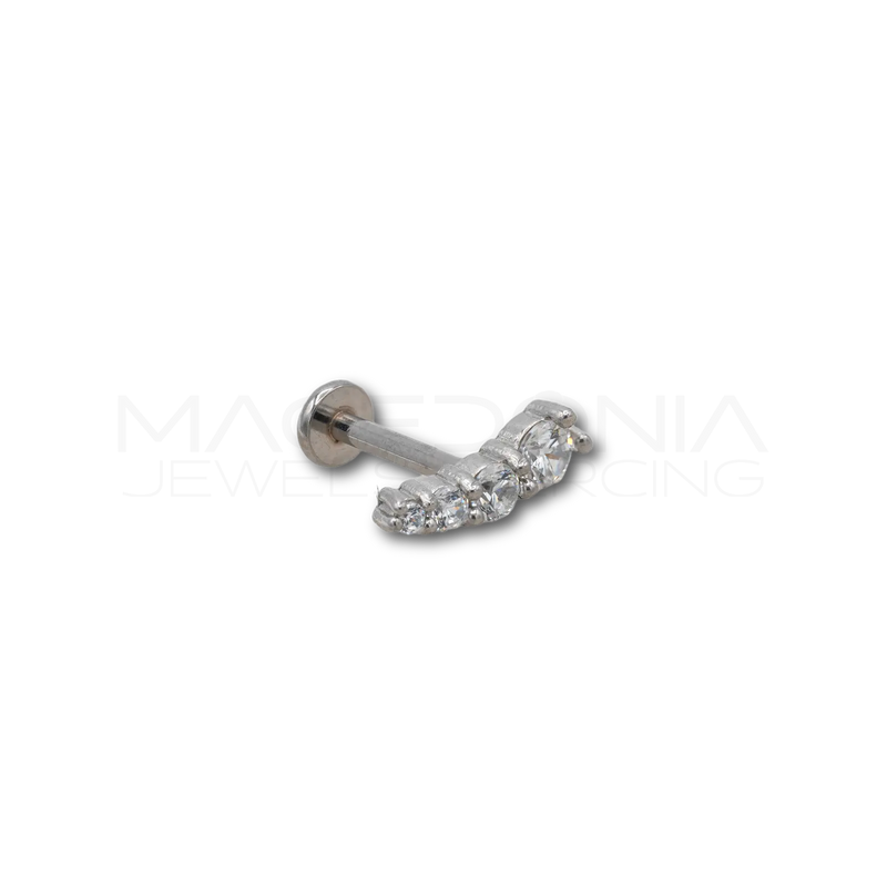 Piercing Onda con Zirconi in Acciaio Chirurgico 316L