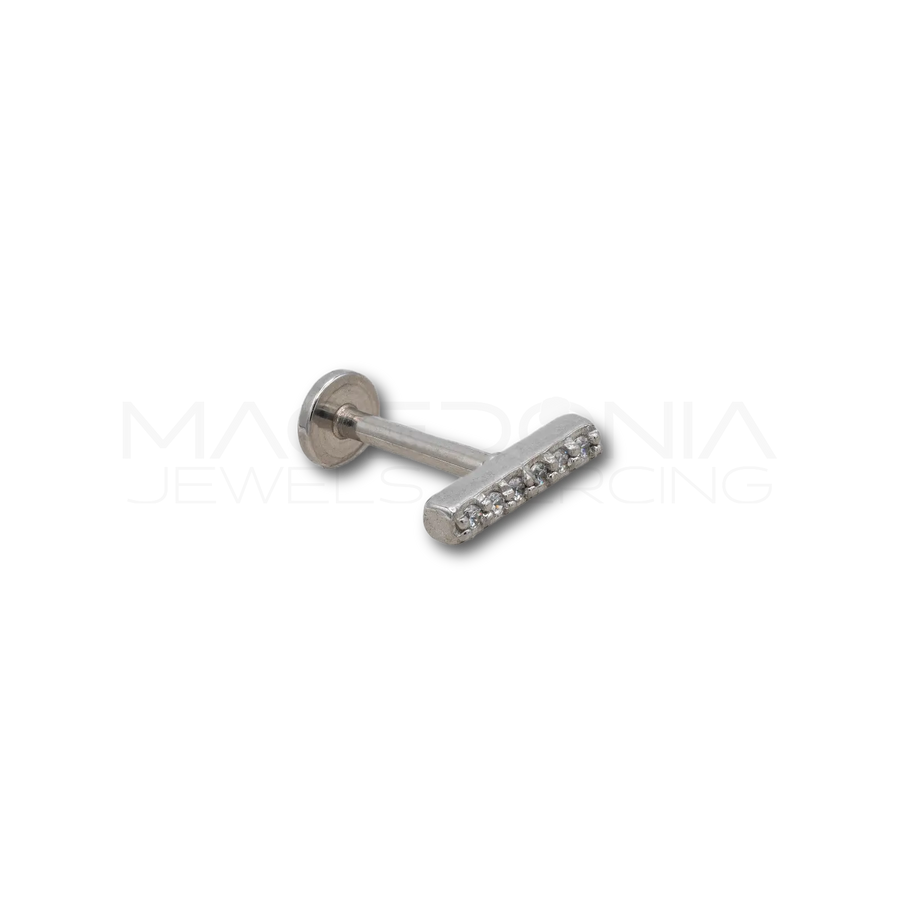 Piercing Barra con Zirconi in Acciaio Chirurgico 316L