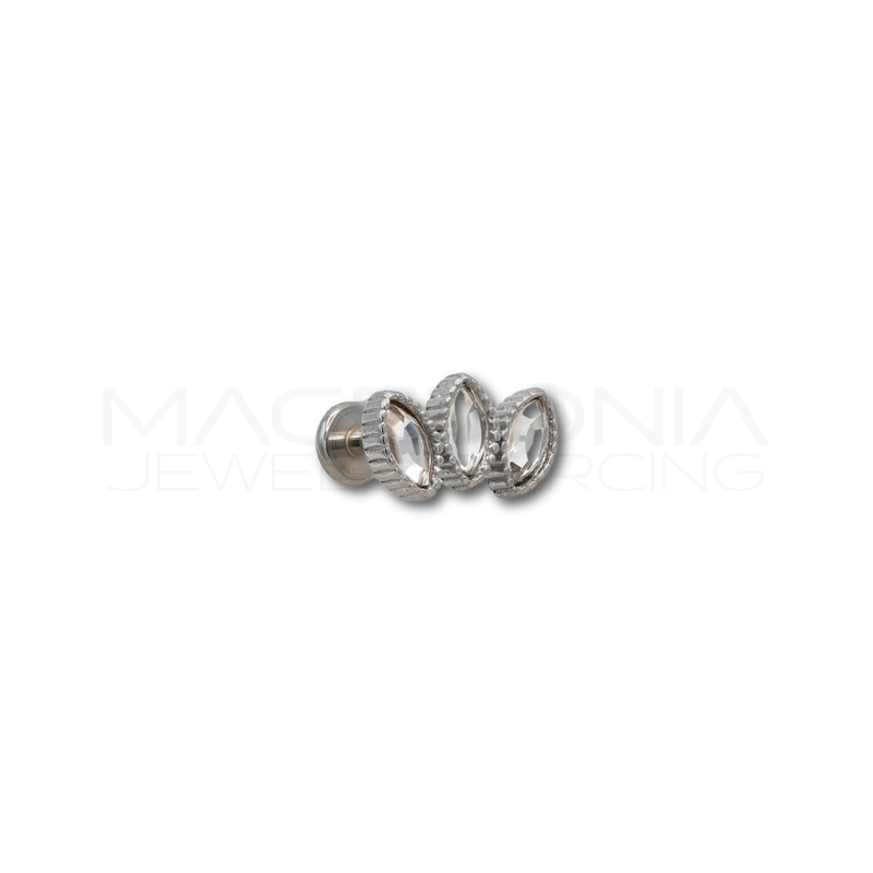 Piercing a Petali in Acciaio Chirurgico con Zirconi