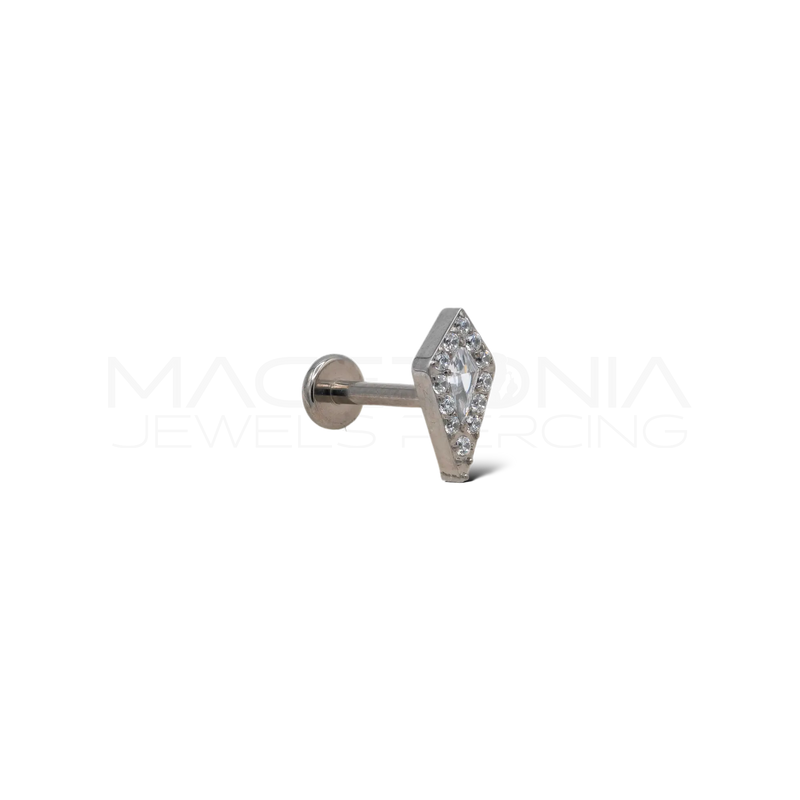 Piercing in Titanio F136 a Rombo con Zirconi