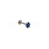 Piercing in Titanio F136 a Fiore Blu con Zircone
