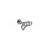 Piercing in titanio F136 con 4 zirconi a corona a forma di rombo