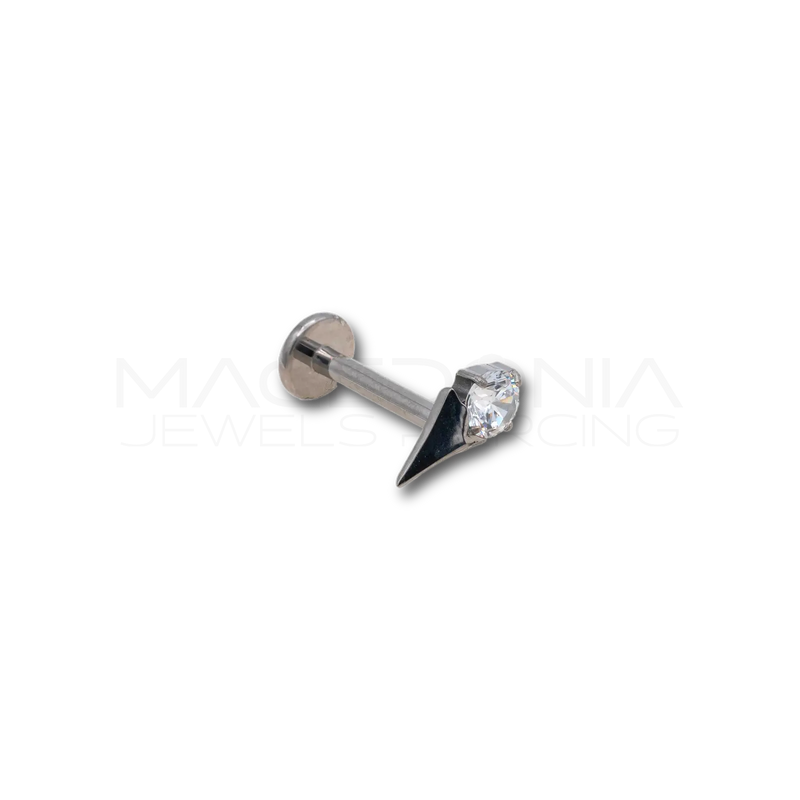 Piercing in titanio F136 con zircone a punta