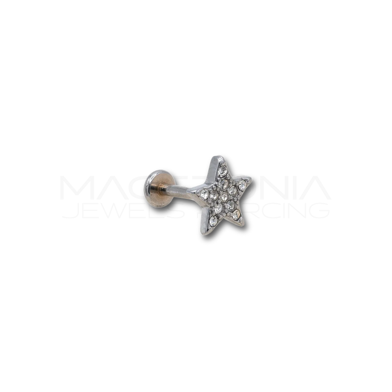Piercing Helix a Stella in Acciaio Chirurgico con Zirconi