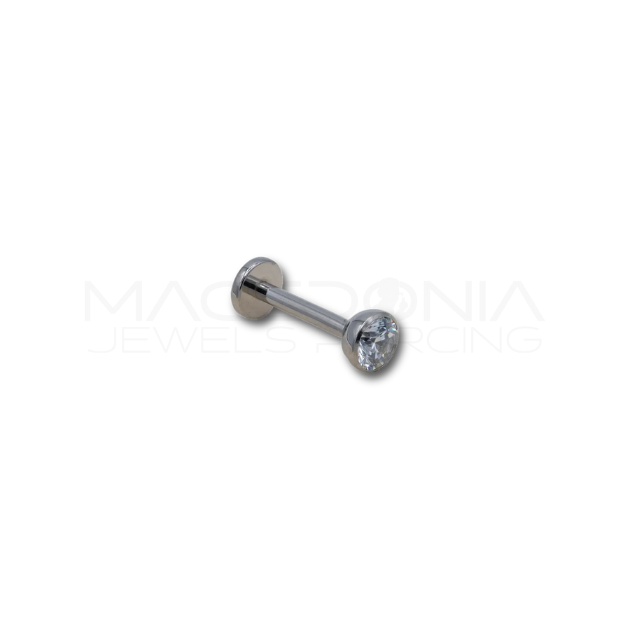 Piercing con Zircone 4mm in Acciaio Chirurgico 316L