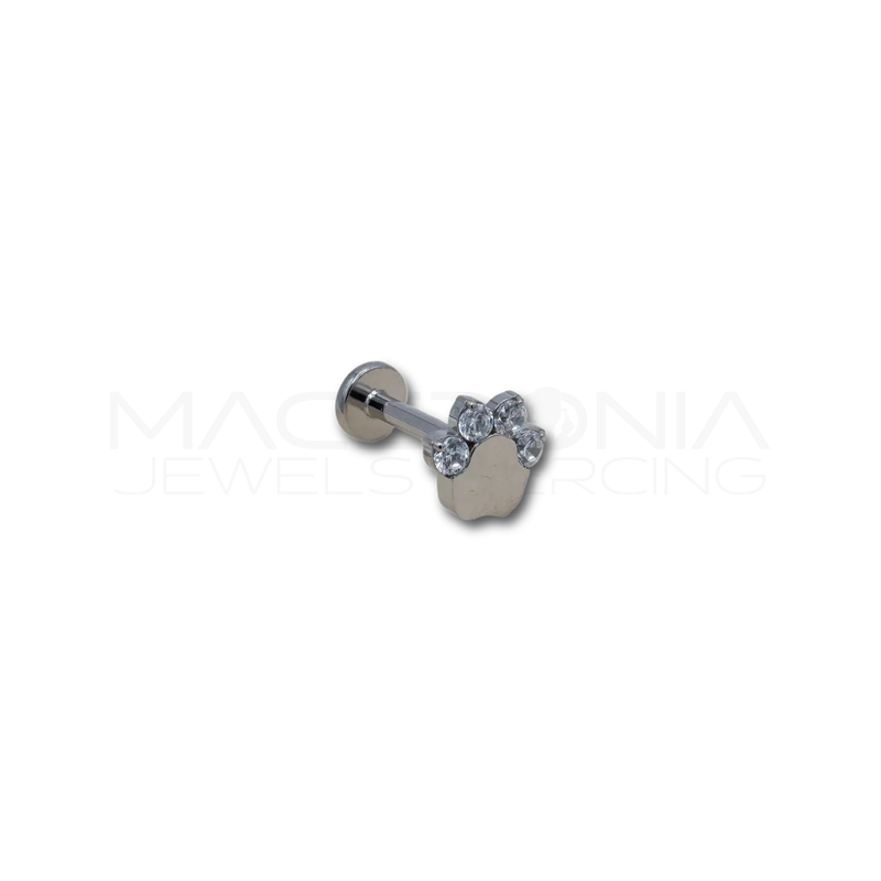 Piercing a Zampa in Acciaio Chirurgico con Zirconi