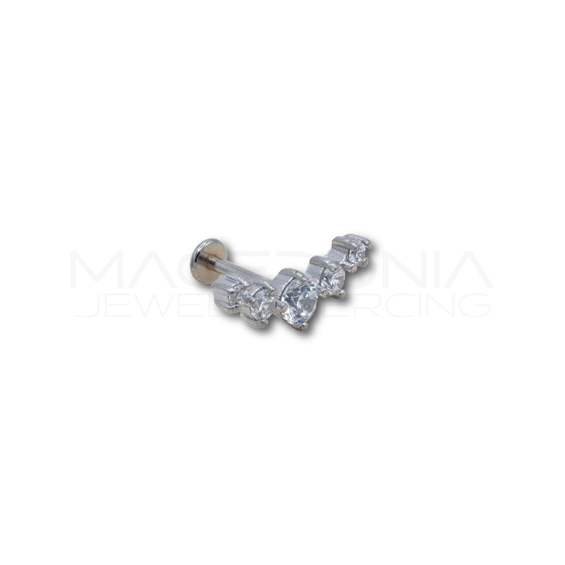 Piercing Corona con Zirconi in Acciaio Chirurgico 316L