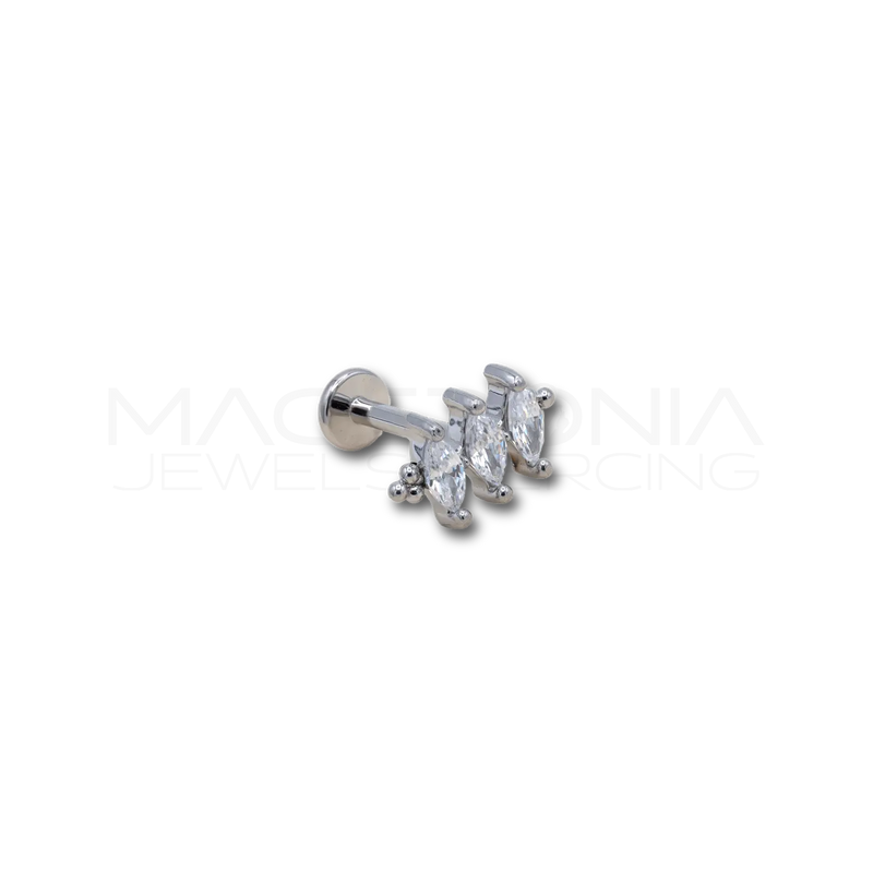 Piercing a Pietre in Acciaio Chirurgico con Zirconi