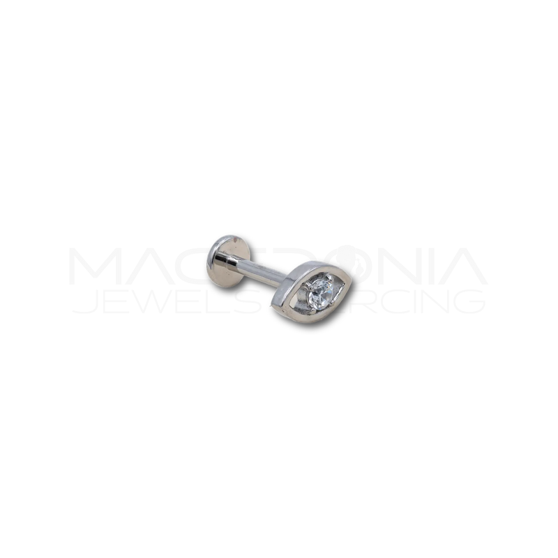 Piercing a Occhio in Acciaio Chirurgico con Zircone