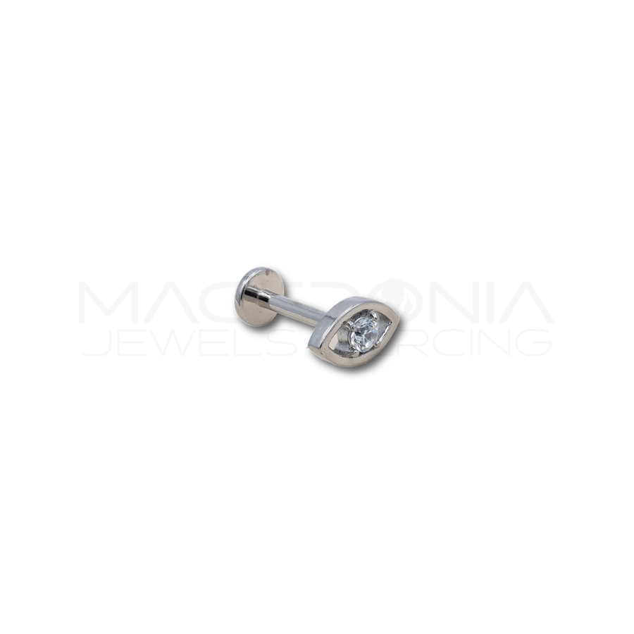 Piercing a Occhio in Acciaio Chirurgico con Zircone