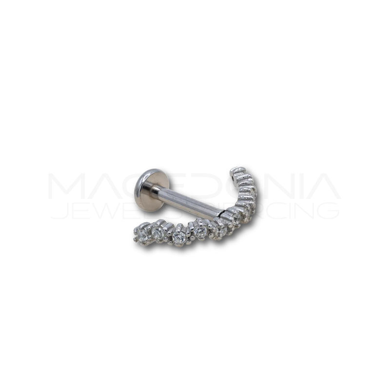 Piercing Ancora con Zirconi in Acciaio Chirurgico