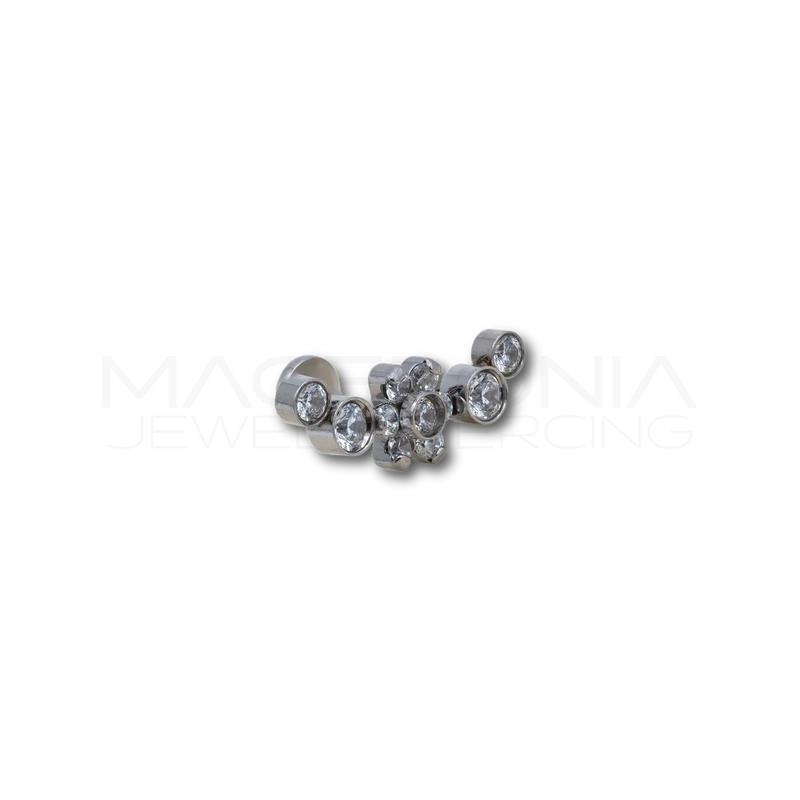 Piercing Floreale in Acciaio Chirurgico con Zirconi