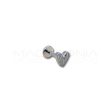 Piercing a Cuore con Zirconi in acciaio chirurgico 316L