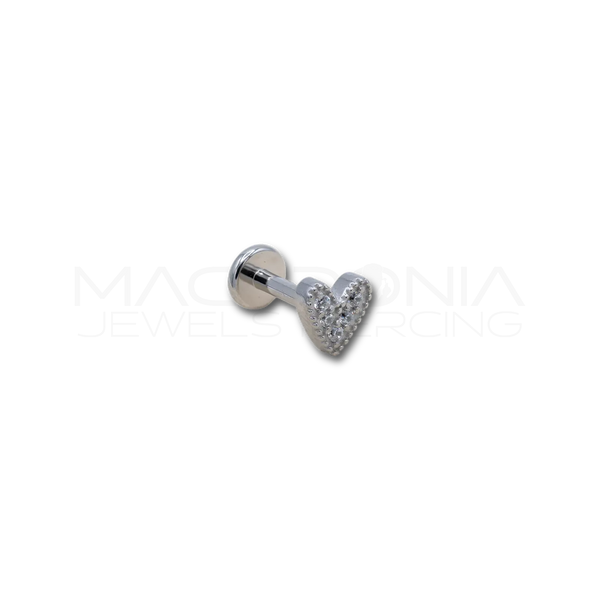 Piercing a Cuore con Zirconi in acciaio chirurgico 316L