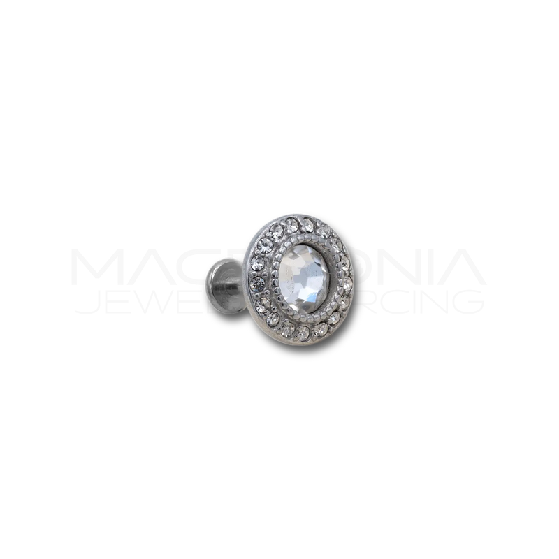 Piercing a Scudo in Acciaio Chirurgico con Zirconi