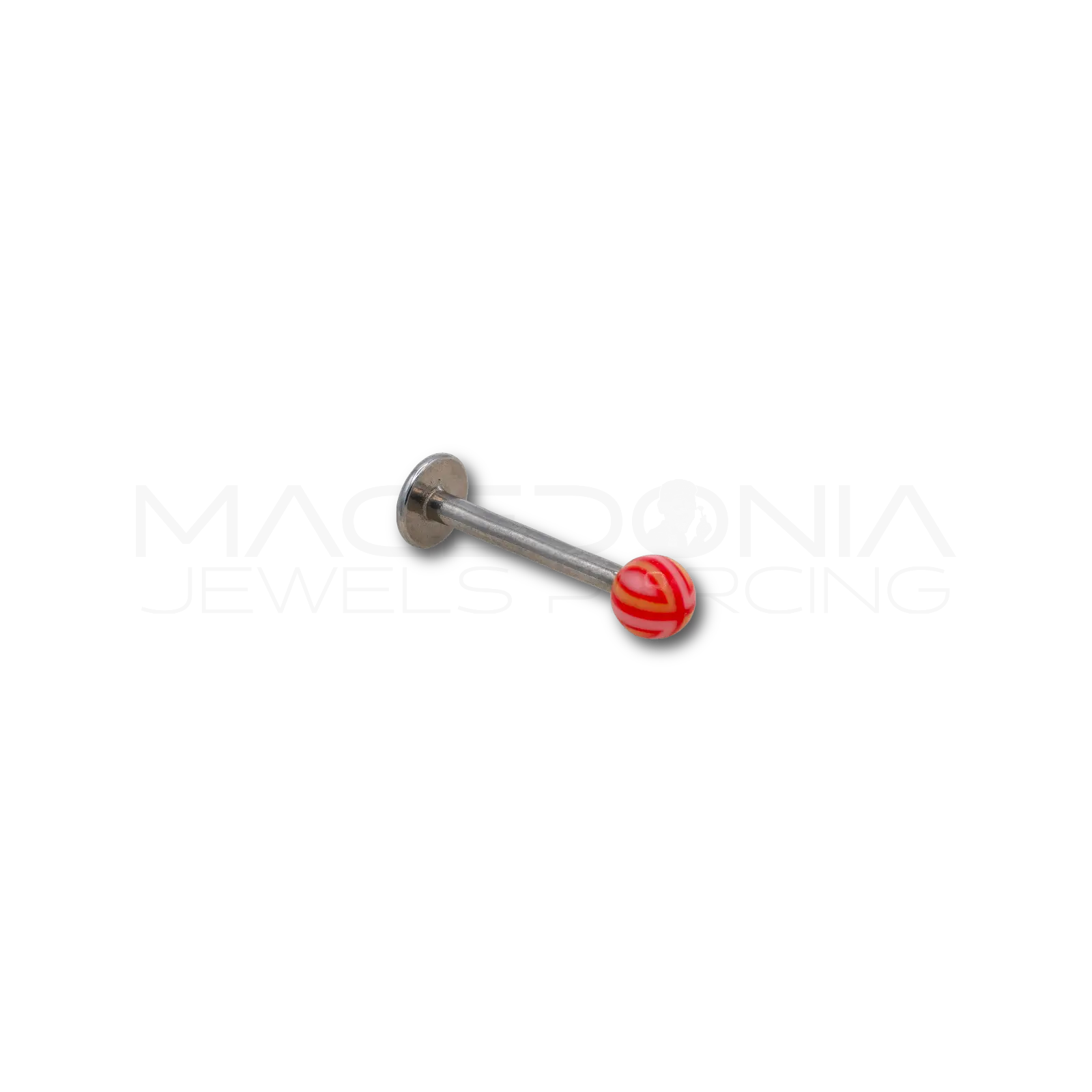 LABRET CON PALLINA A RIGHE