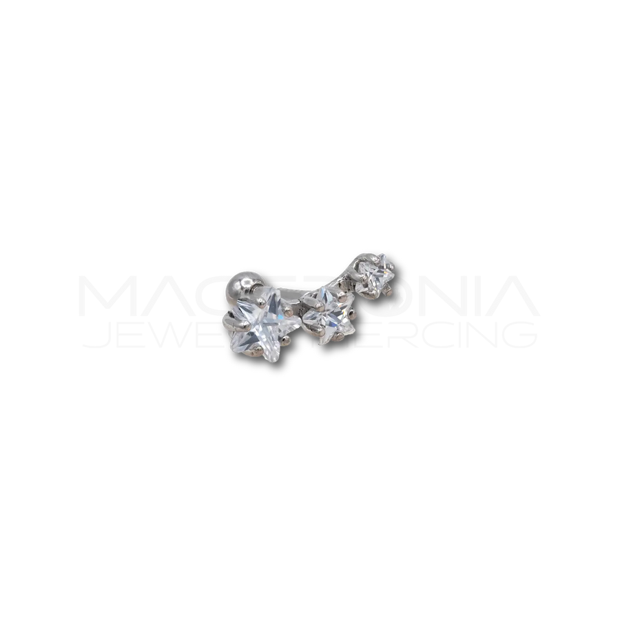 Piercing a Corona con Zirconi a Forma di Stella