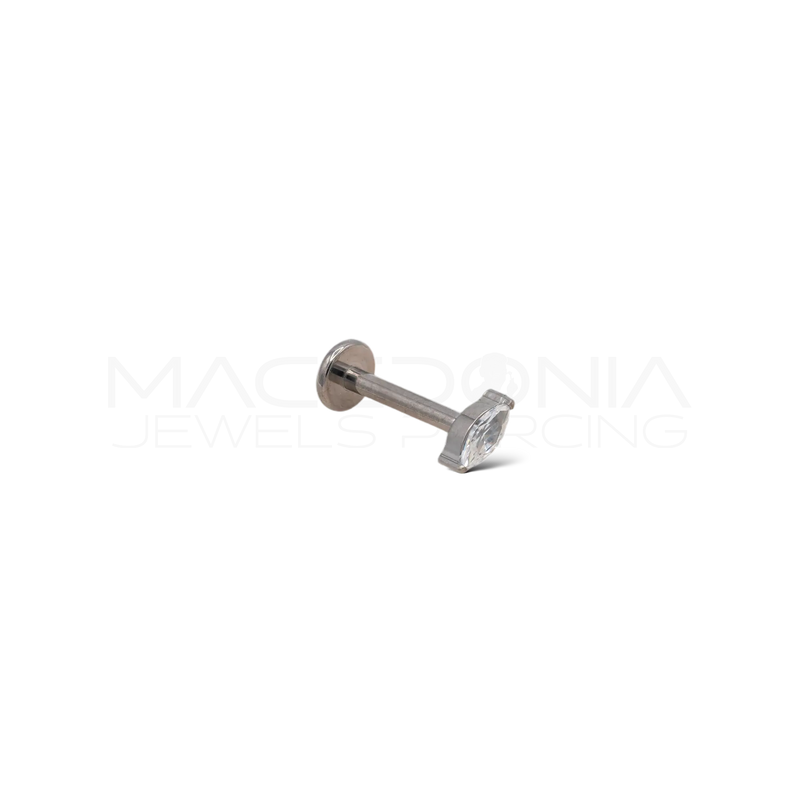 Piercing in Titanio F136 con Zircone a Rombo