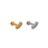 Piercing Barra a Corona con Zirconi in Acciaio Chirurgico 316L