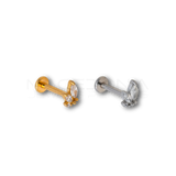 Piercing Fiamma con Zirconi in Acciaio Chirurgico 316L