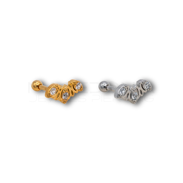 Piercing Corona con Zirconi in Acciaio Chirurgico 316L