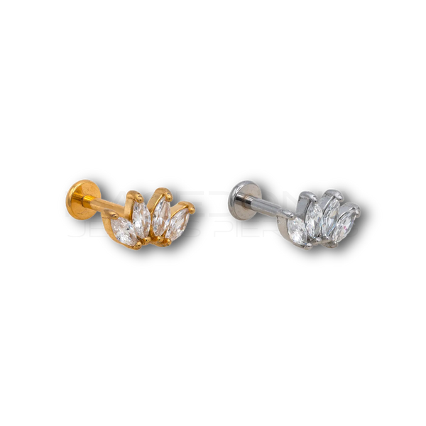 Piercing Corona con Zirconi in Acciaio Chirurgico 316L