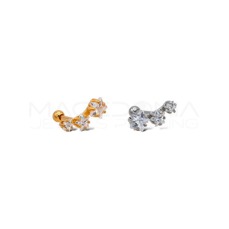 Piercing a Corona con Zirconi a Forma di Stella