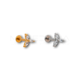 Piercing Helix Floreale in Acciaio Chirurgico con Zirconi
