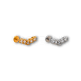Piercing in acciaio chirurgico 316L a forma di corona con zirconi incastonati