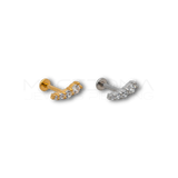 Piercing Onda con Zirconi in Acciaio Chirurgico 316L