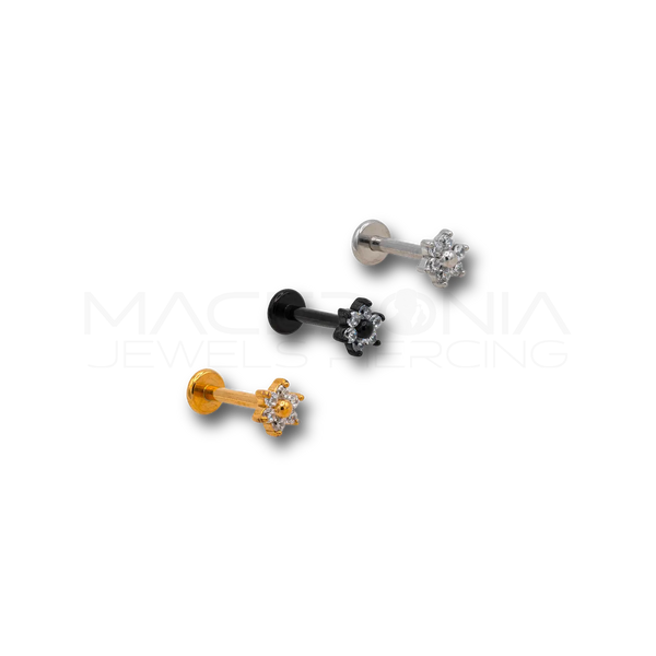 Piercing a Fiore con Zirconi
