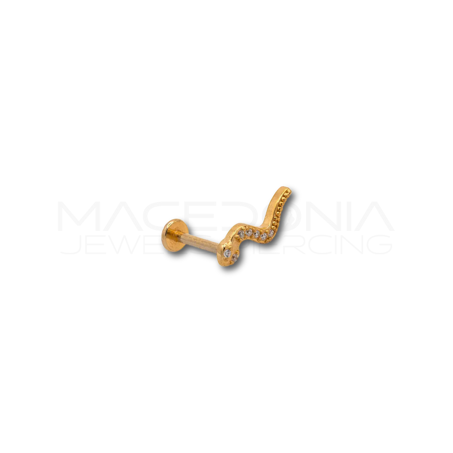 Piercing a Serpente in Acciaio Chirurgico con Zirconi