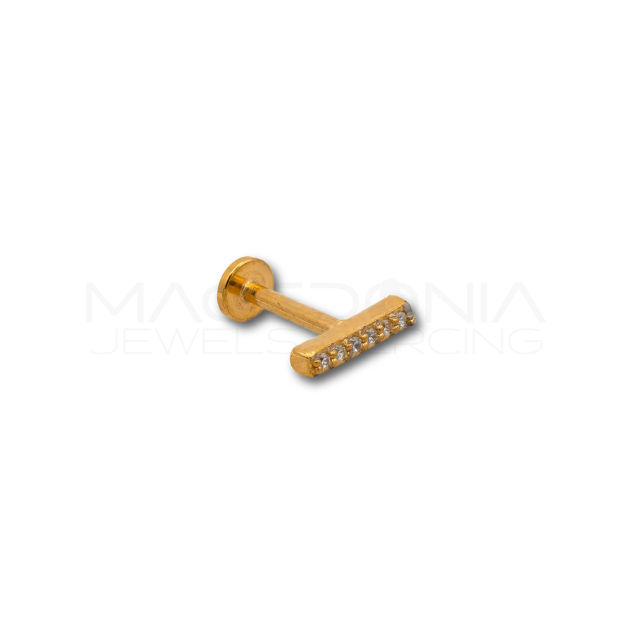 Piercing Barra con Zirconi in Acciaio Chirurgico 316L