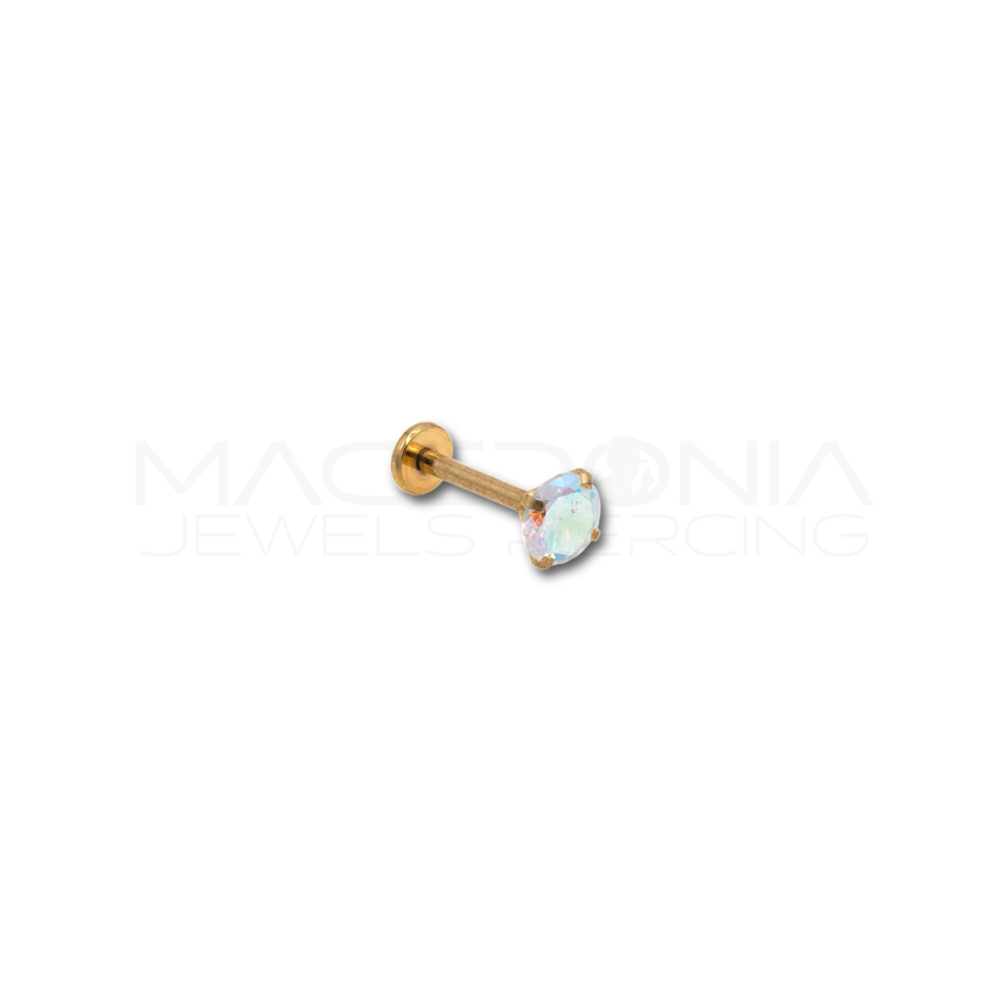 Labret con zircone 5mm in acciaio chirurgico 316L