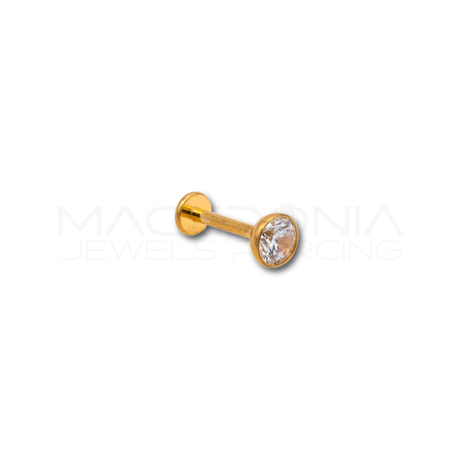 Piercing in acciaio chirurgico 316L con zircone incastonato da 5 mm