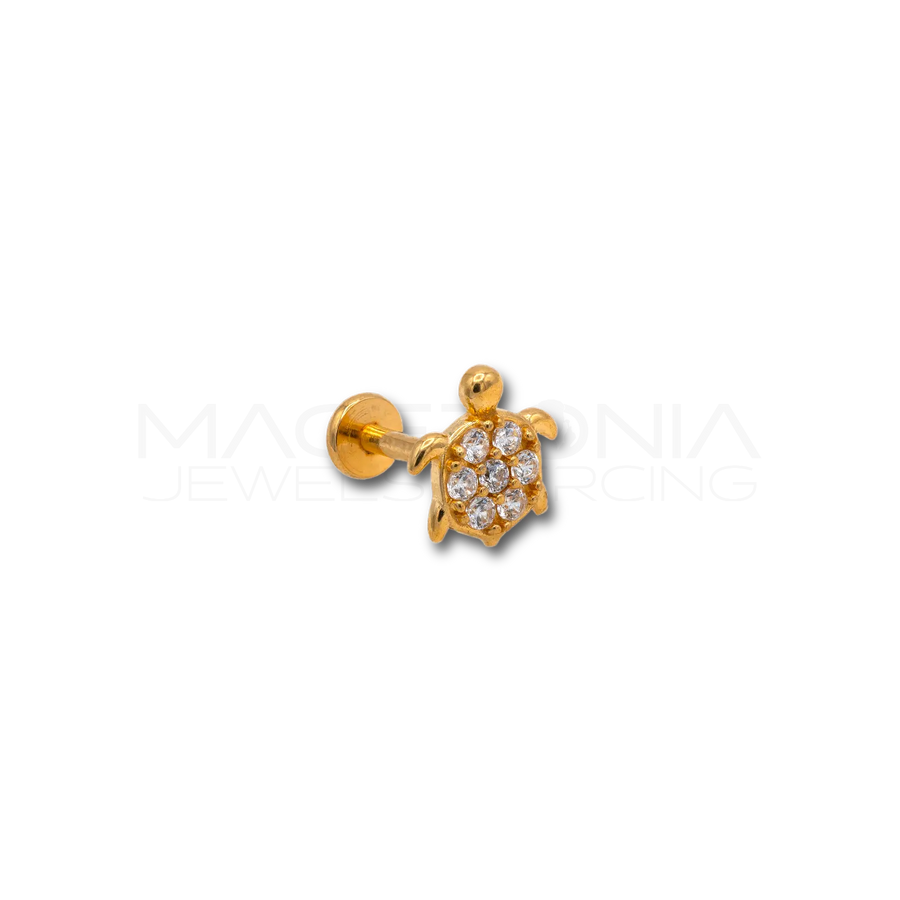 Piercing a Tartaruga in Acciaio Chirurgico 316L con Zirconi