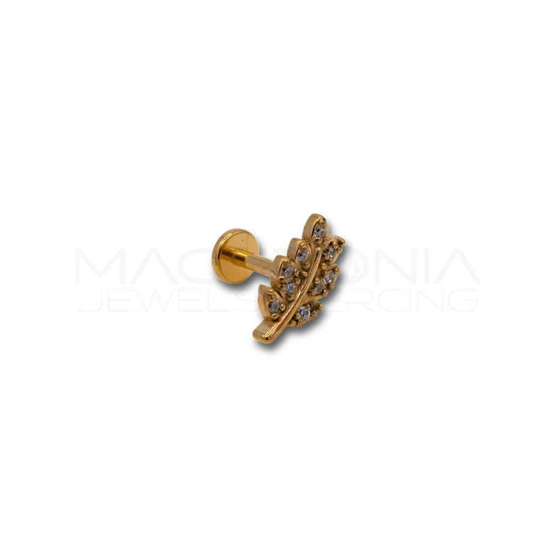 Piercing a Ramoscello in Acciaio Chirurgico con Zirconi