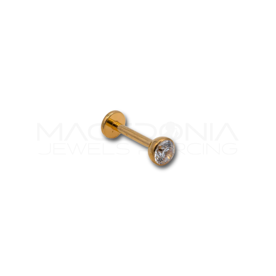 Piercing con Zircone 4mm in Acciaio Chirurgico 316L
