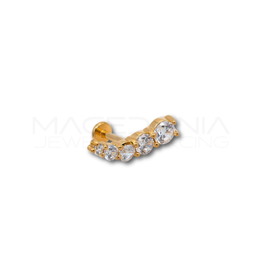 Piercing Corona di Zirconi in Acciaio Chirurgico 316L