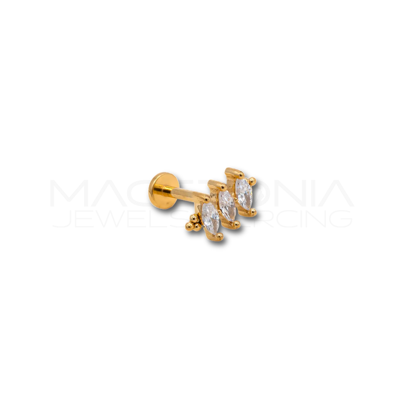 Piercing a Pietre in Acciaio Chirurgico con Zirconi