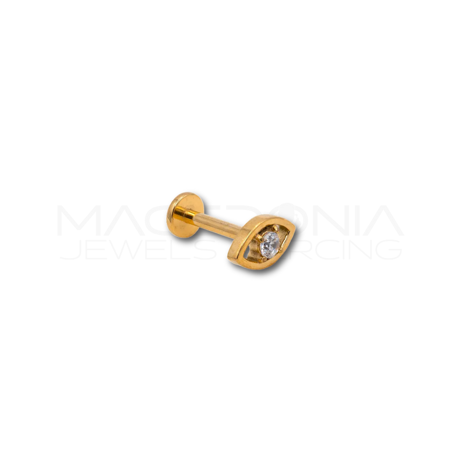 Piercing a Occhio in Acciaio Chirurgico con Zircone
