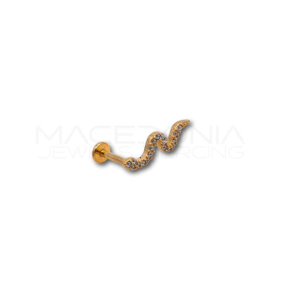 Piercing a Serpente in Acciaio Chirurgico con Zirconi