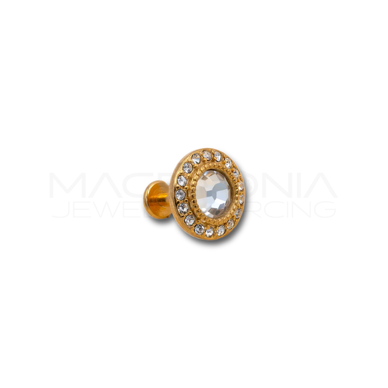 Piercing a Scudo in Acciaio Chirurgico con Zirconi