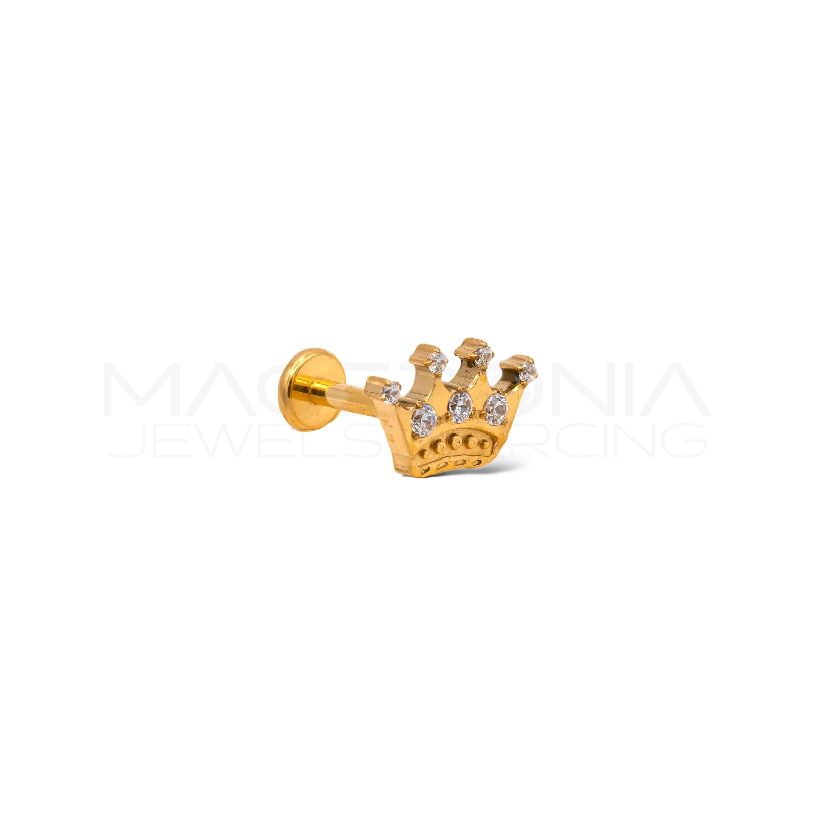 Piercing Labret a Corona in Titanio G23 con Zirconi