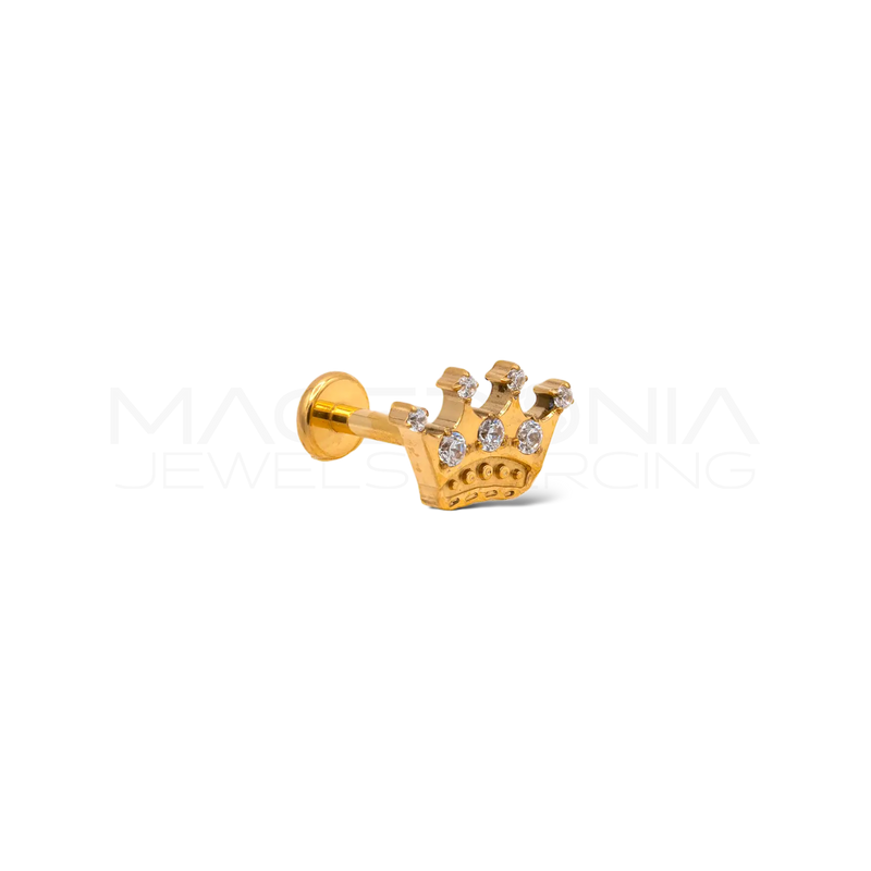 Piercing Labret a Corona in Titanio G23 con Zirconi