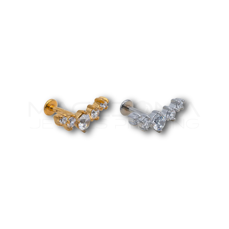 Piercing Corona con Zirconi in Acciaio Chirurgico 316L