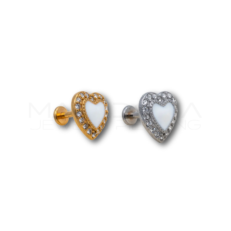 Tata Giselele, piercing per cartilagine, lobo, orecchio, in acciaio chirurgico 316L e ossido di zirconio, triangolo in zirconia incastonato, tre colori di acciaio e due dimensioni di zirconio e Tata Giselele, piercing per cartilagine, lobo, orecchio, in acciaio chirurgico 316L e ossido di zirconio, triangolo in zirconia incastonato, tre colori di acciaio e due dimensioni di zirconio e