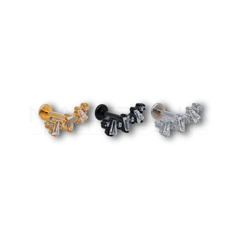 Piercing Corona di Zirconi in Acciaio Chirurgico 316L