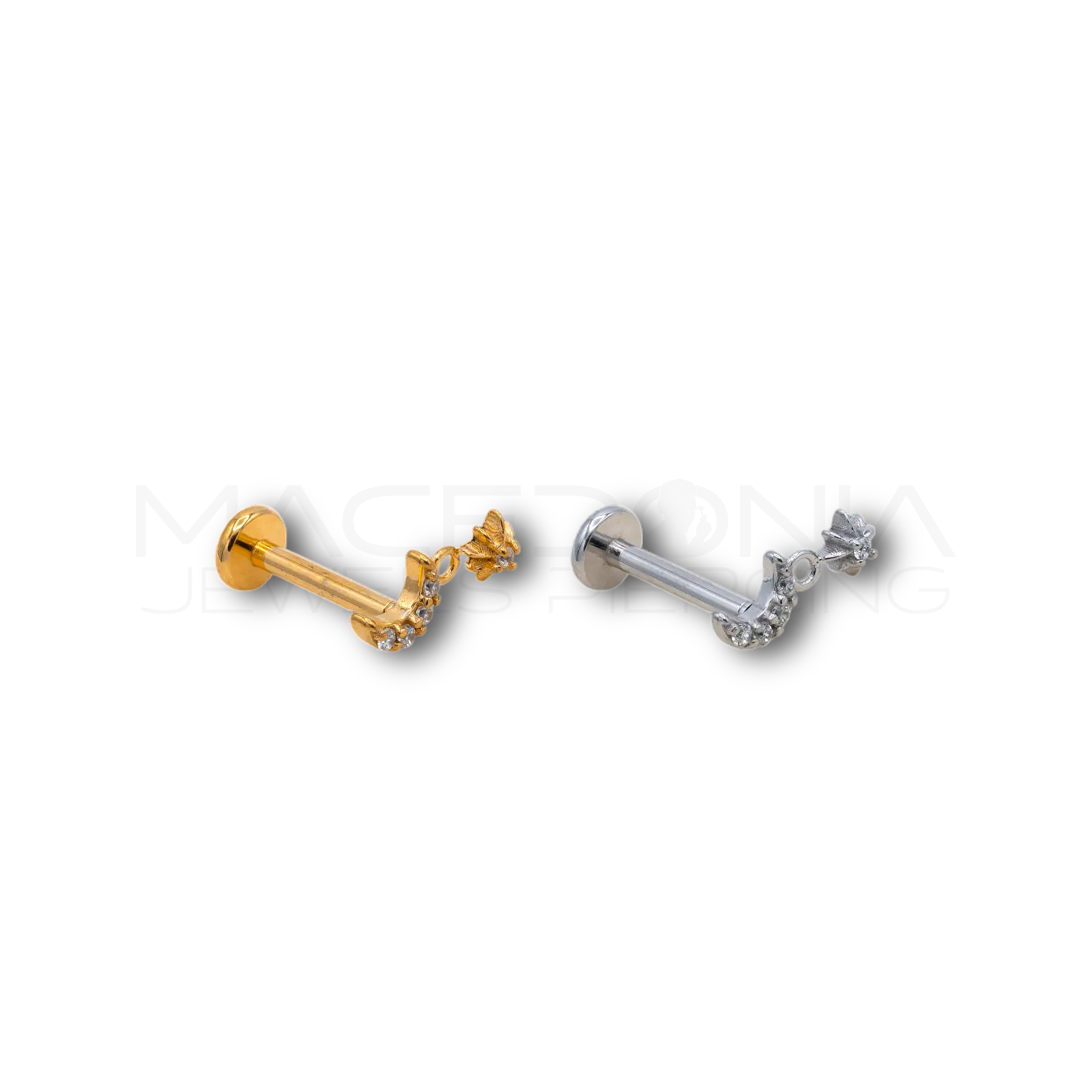 Piercing Luna & Stella con Zirconi in Acciaio Chirurgico 316L